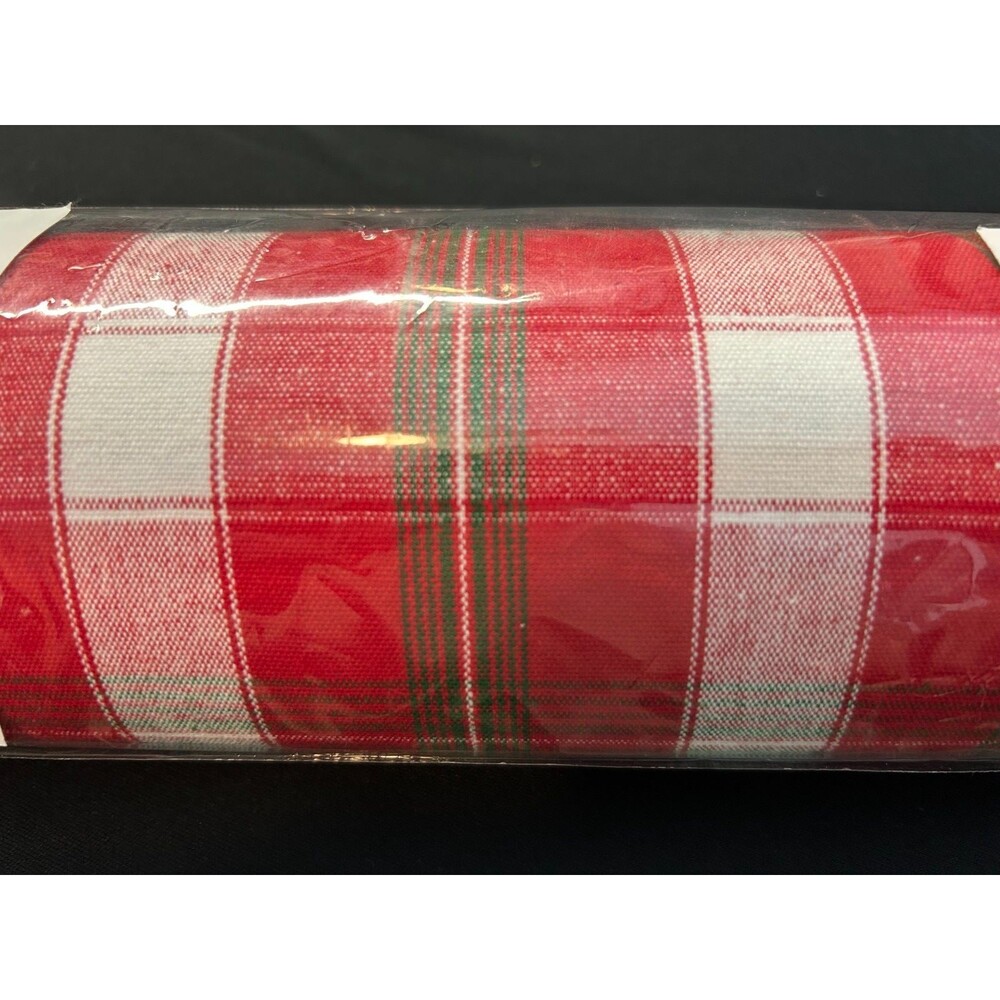 Urban Villa Christmas Table Runner 14x72 Red Green White Plaid Cotton NWT Holida